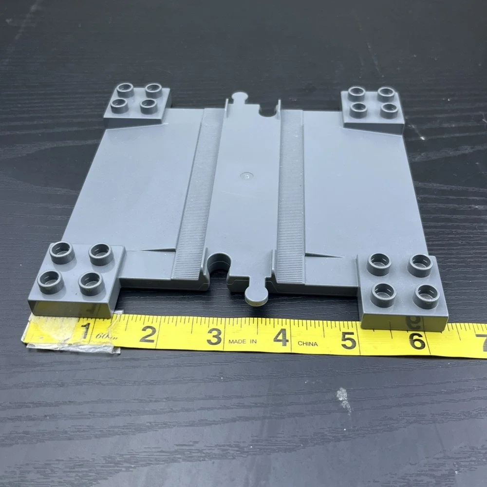 LEGO DUPLO Light Gray Train Track Straight Crossing Replacement Track Piece